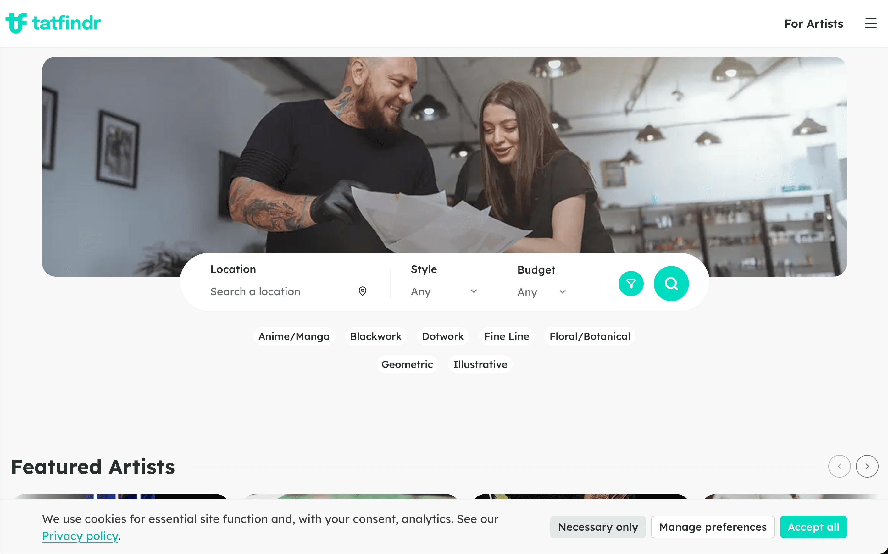 Tatfindr - tattoo artist finder platform